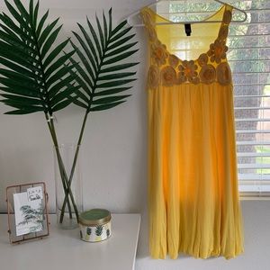 Yellow Floral Patterned Dress